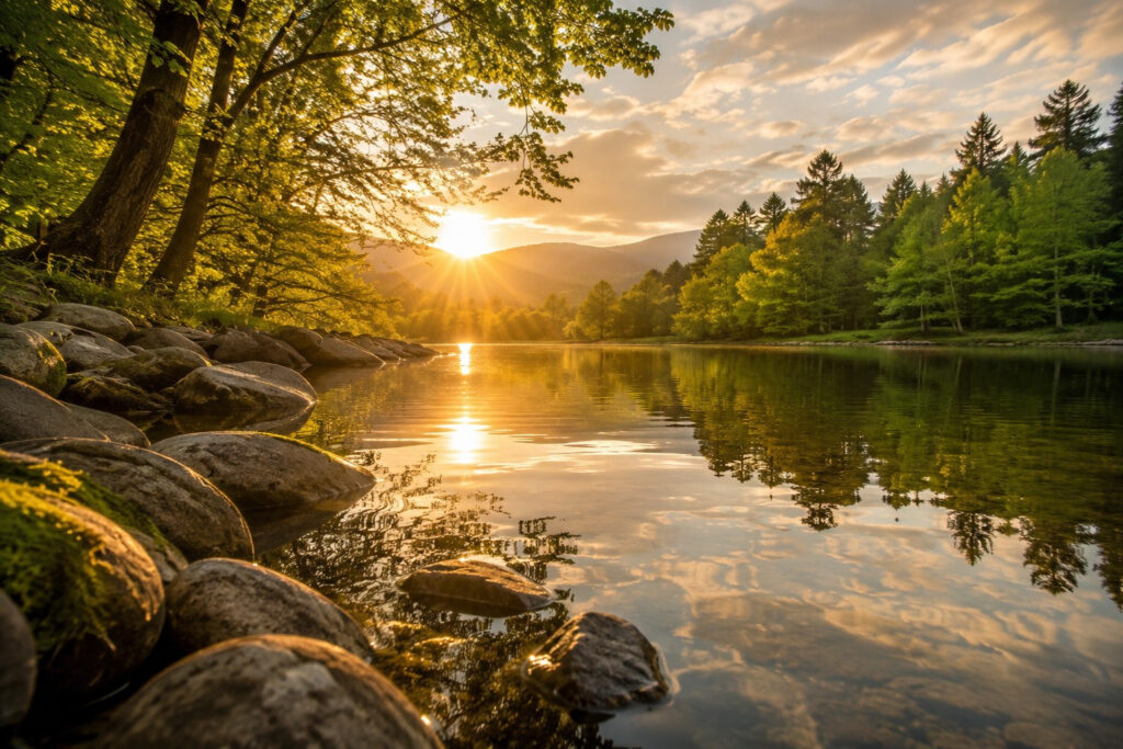 Ruhige Naturlandschaft am Wasser